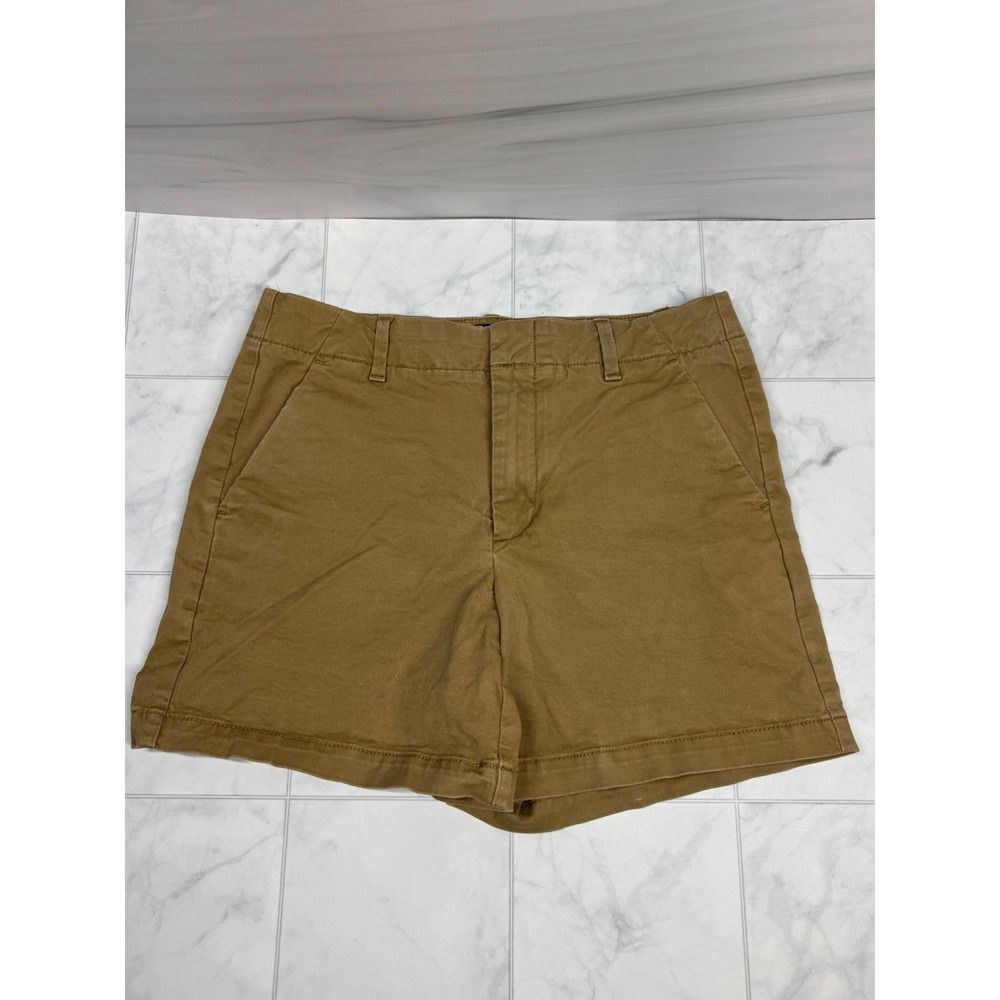 Banana Republic Authentic Chino Shorts Whiskey Brown Flat Front Stretch Size 0